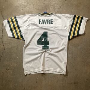 Vintage Champion Brett Favre Jersey Youth L NFL 90s Green Bay Packers USA